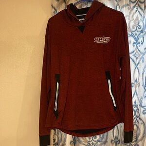 American Fighter Maroon Hoodie with Graphic Design